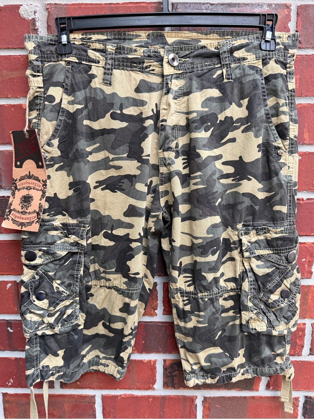 NWT XYHZ Men's Size 32 Camo Camouflage Cotton Cargo Shorts w Pockets E8